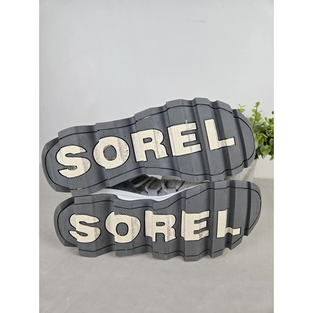 Sorel Kinetic Breakthru Knit Sneaker Women Gray Lace Up Comfort Shoes Size 8